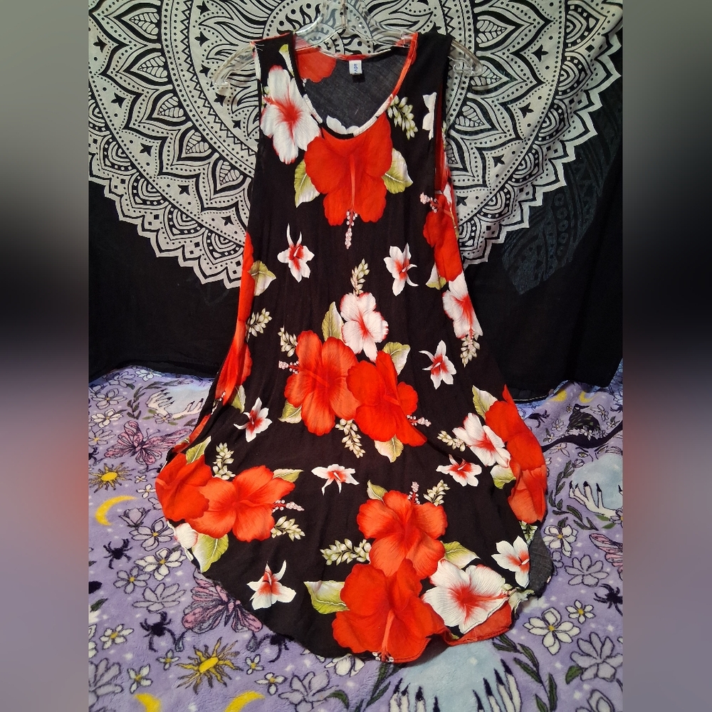 Advance Apparels Black and Red Floral Maxi Dress